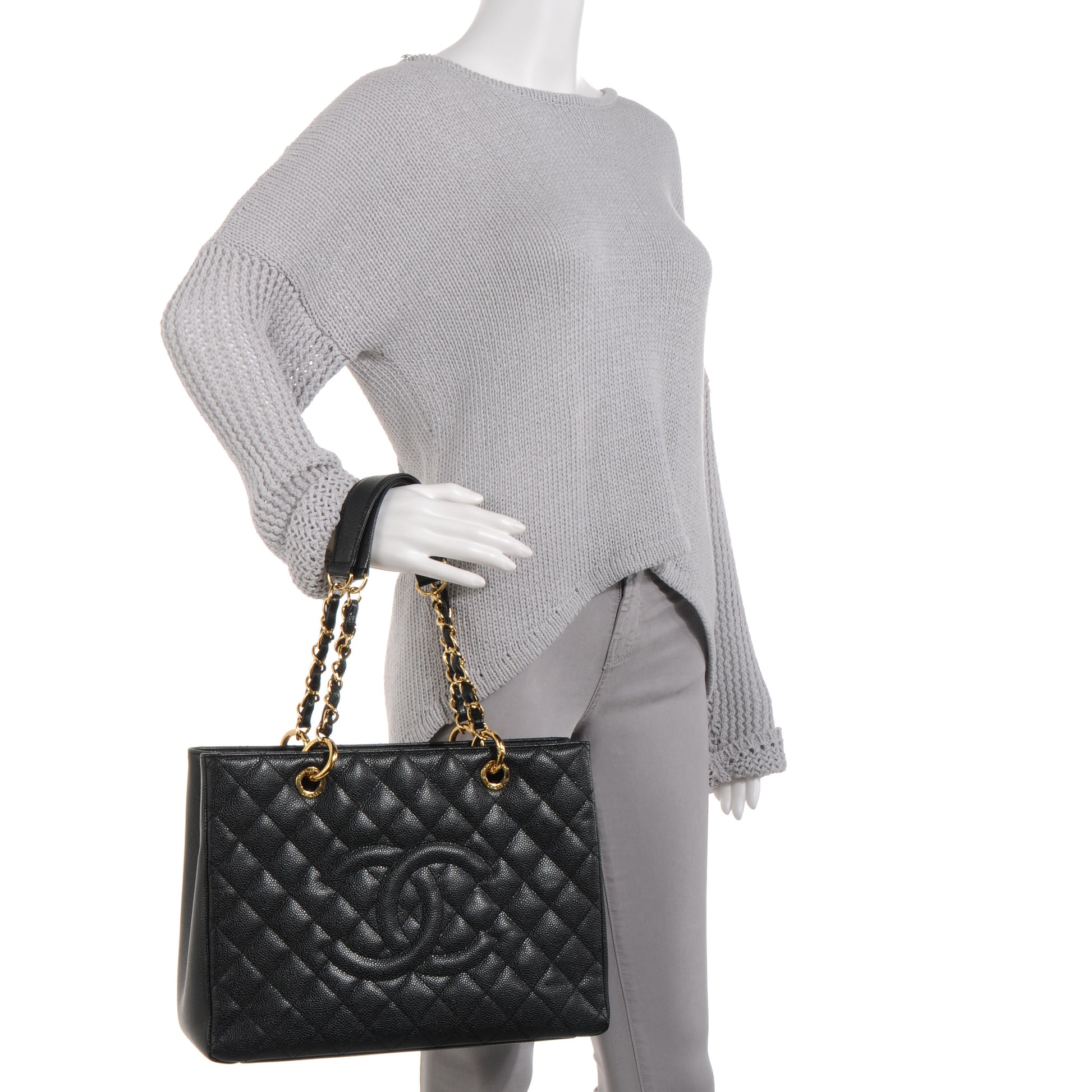 Chanel Caviar Grand Shopping Tote GST Black 2 of 9
