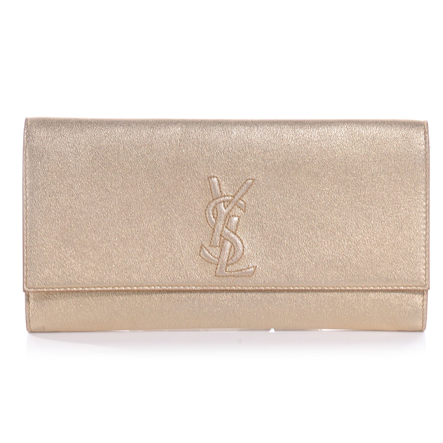Leather Belle de Jour Clutch Gold