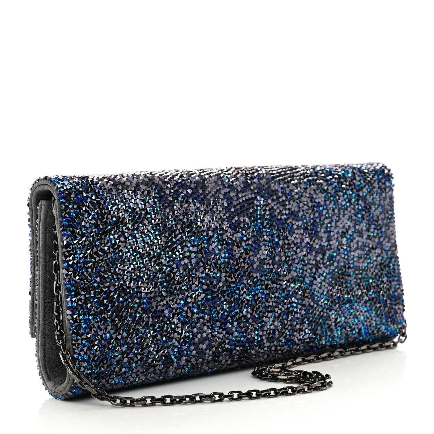 Judith Leiber Swarovski Crystal Perry Flap Clutch Blue 3 of 11