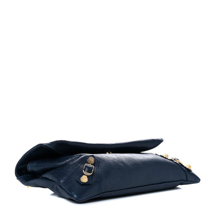 Balenciaga Agneau Giant 12 Gold Hardware Envelope Strap Clutch Bleu Obscur 3 of 10