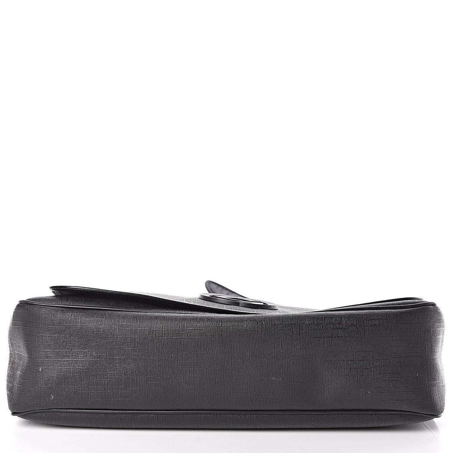 Coated Canvas Interlocking G Large Flap Messenger Bag Black