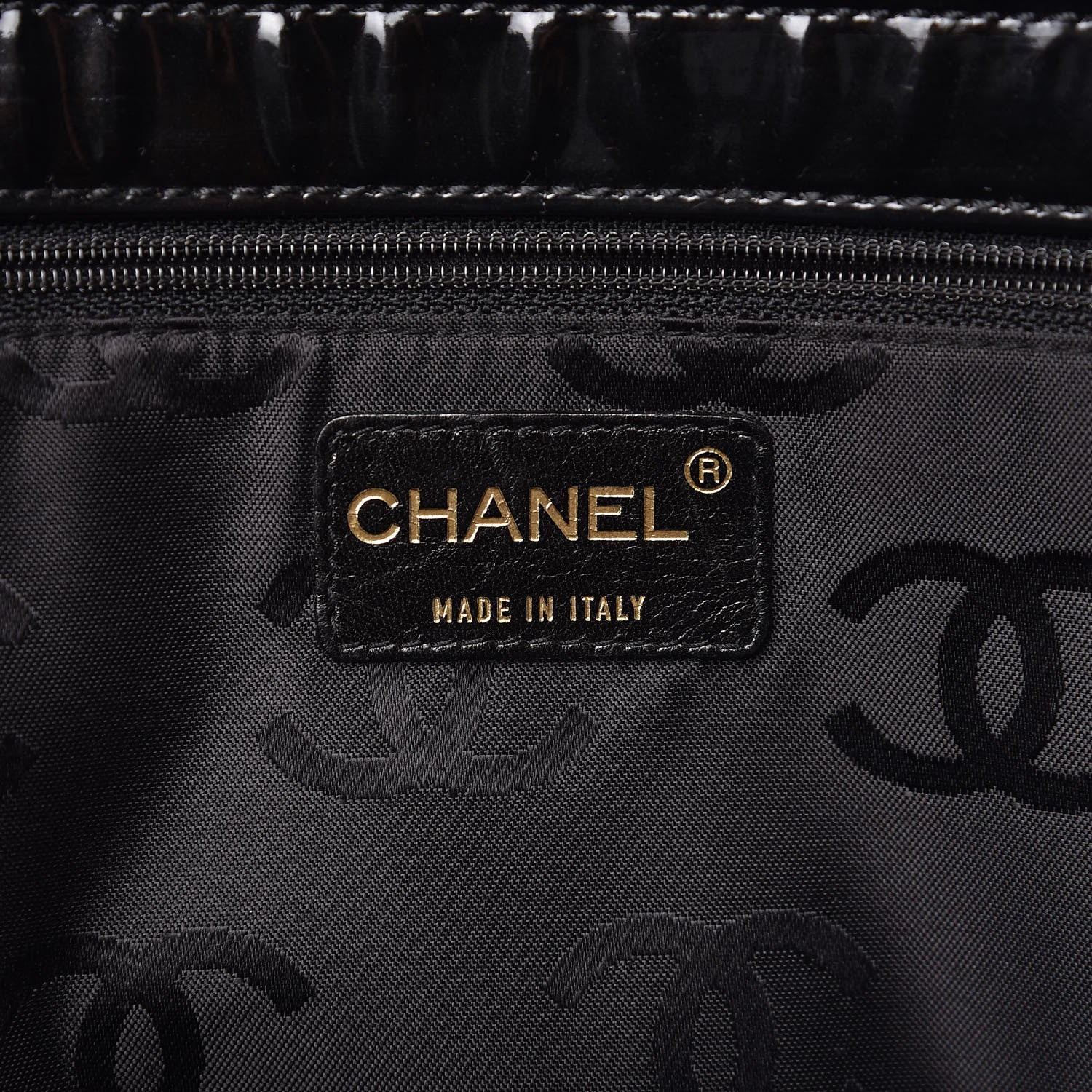 Chanel Patent Chocolate Bar Quilted Tote Black 6 of 10