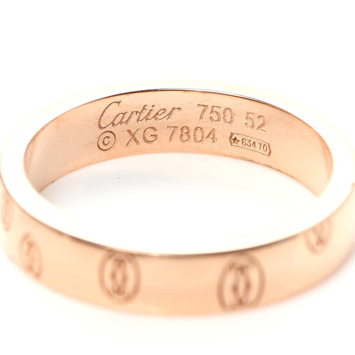 18K Pink Gold 4mm Happy Birthday Band Ring 52 6