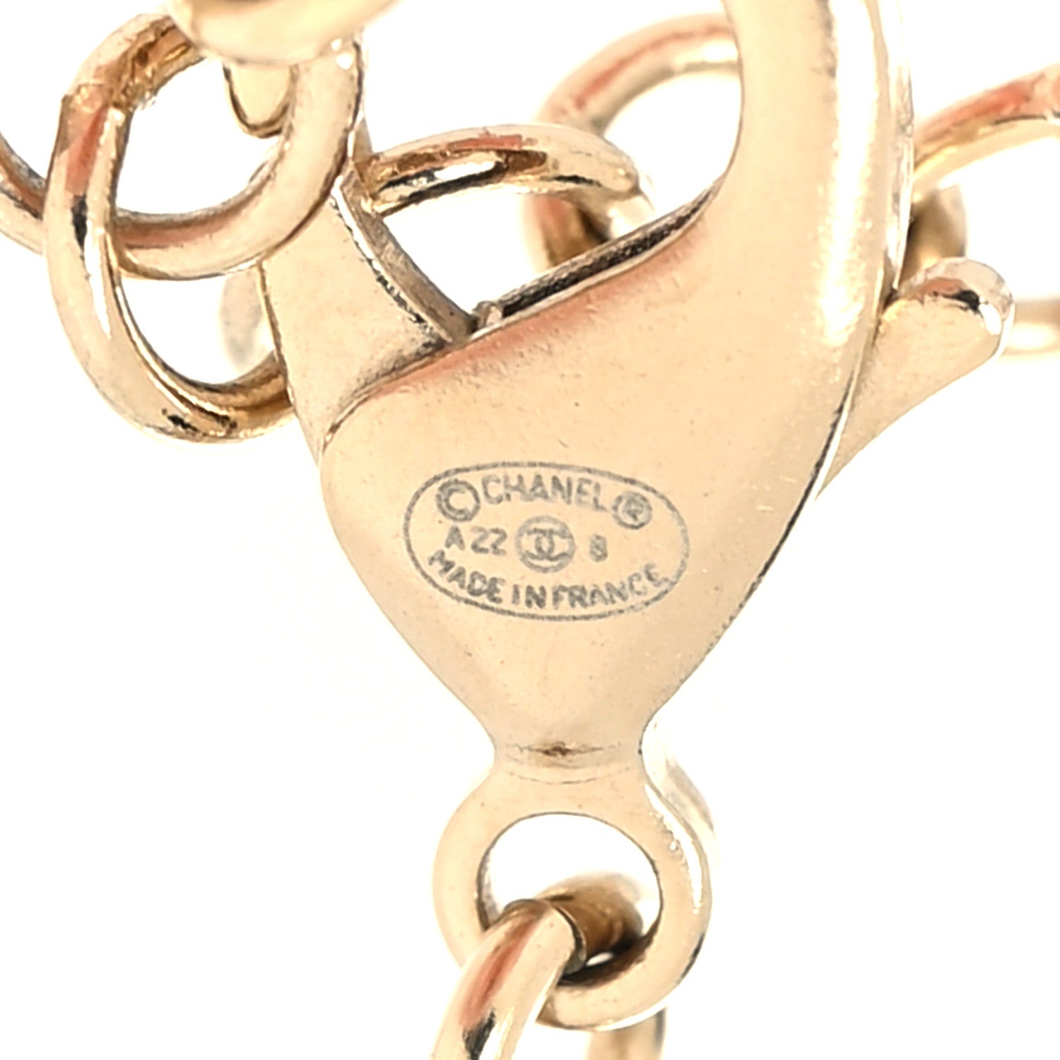 Chanel Metal Calfskin Crystal Double CC Short Necklace Black Gold 5 of 5