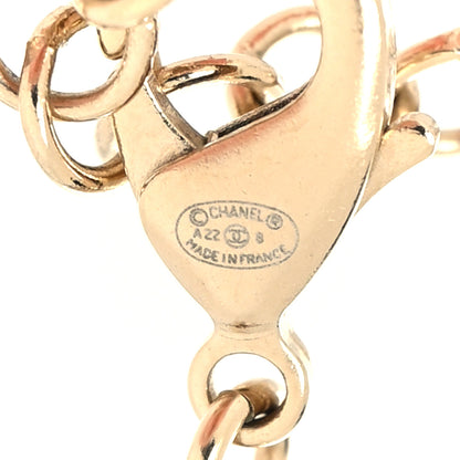 Chanel Metal Calfskin Crystal Double CC Short Necklace Black Gold 5 of 5
