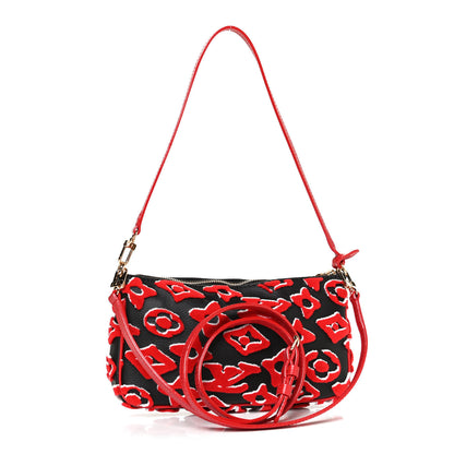 Louis Vuitton X UF Tufted Monogram Pochette Accessories Black Red 3 of 13
