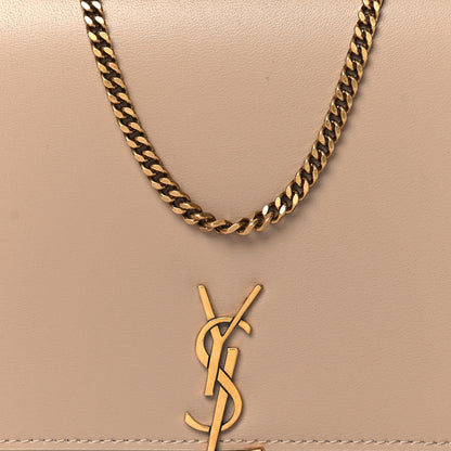 Saint Laurent Glossy Calfskin Monogram Chain Wallet Dark Beige 8 of 10