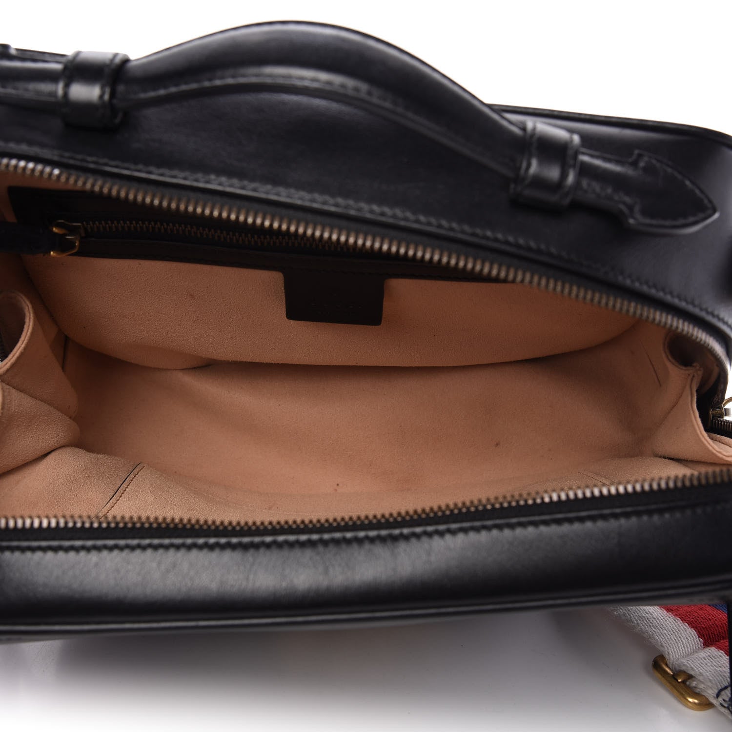 Gucci Calfskin Matelasse Sylvie Web Small GG Marmont Top Handle Shoulder Bag Black 5 of 11