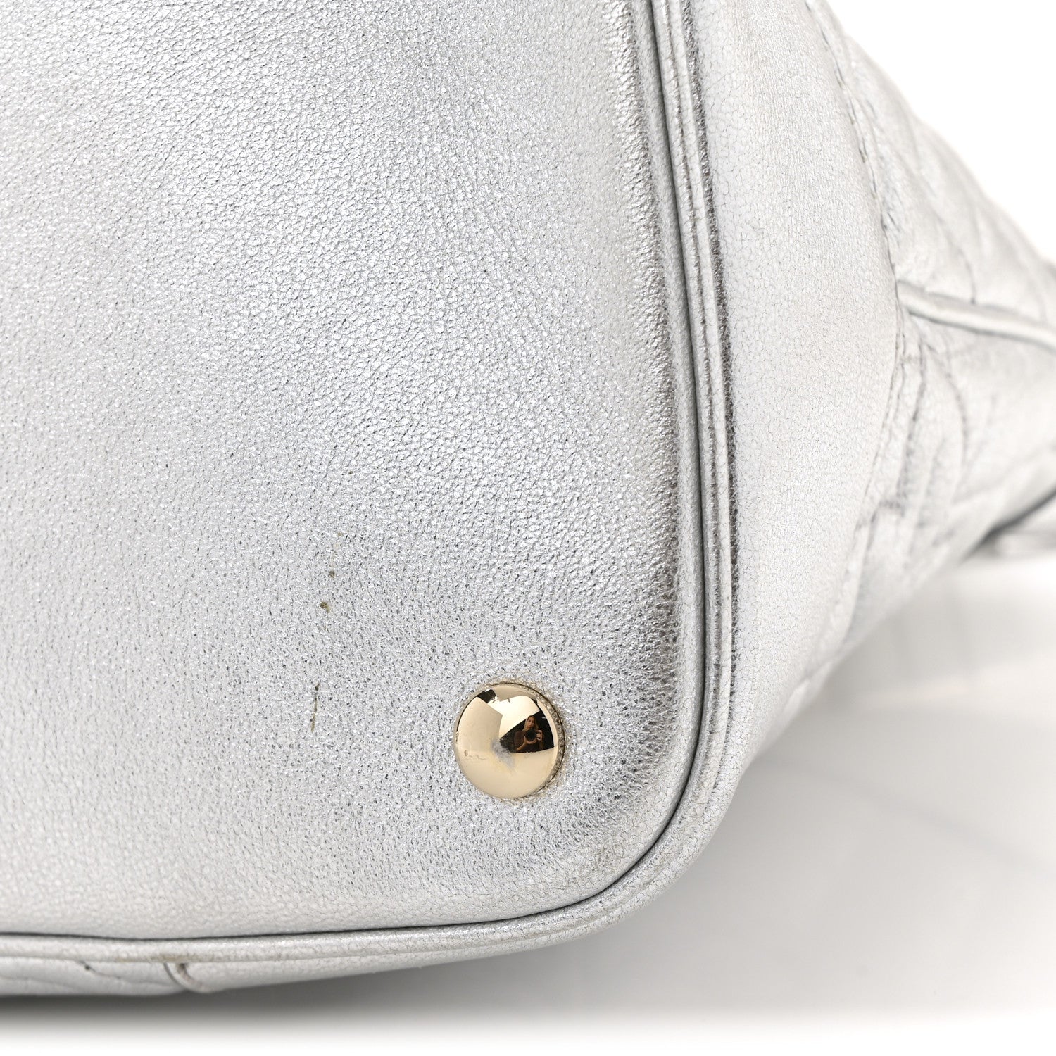 Versace Metallic Quilted Nappa Altea Vanitas Lady Athena Silver 10 of 13