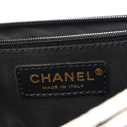 Chanel Velvet Quilted Striped Medium Single Flap Black White 6 of 11