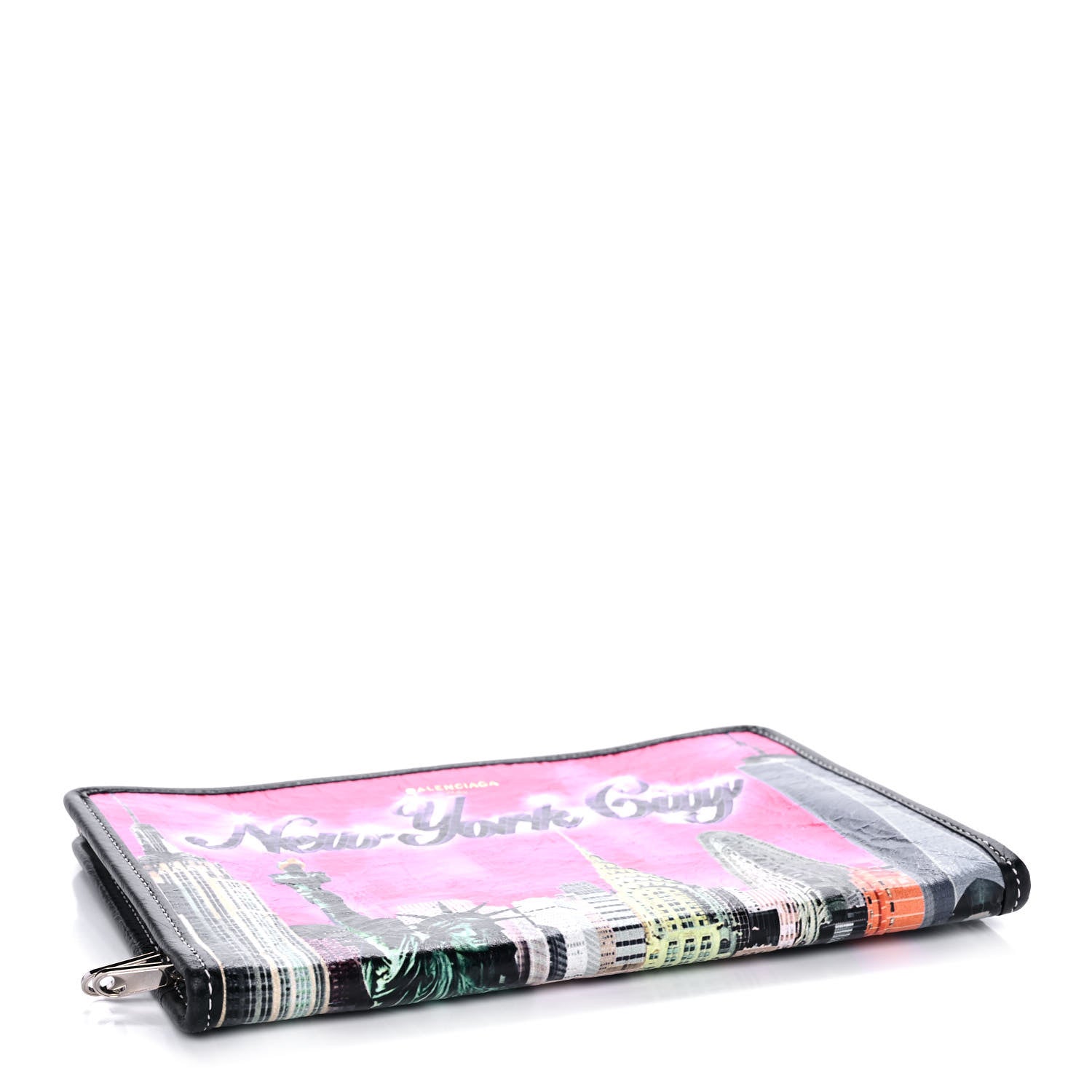 Balenciaga Agneau Arena NYC Mini Bazar Pouch Rose Black Gris Rouge 4 of 11