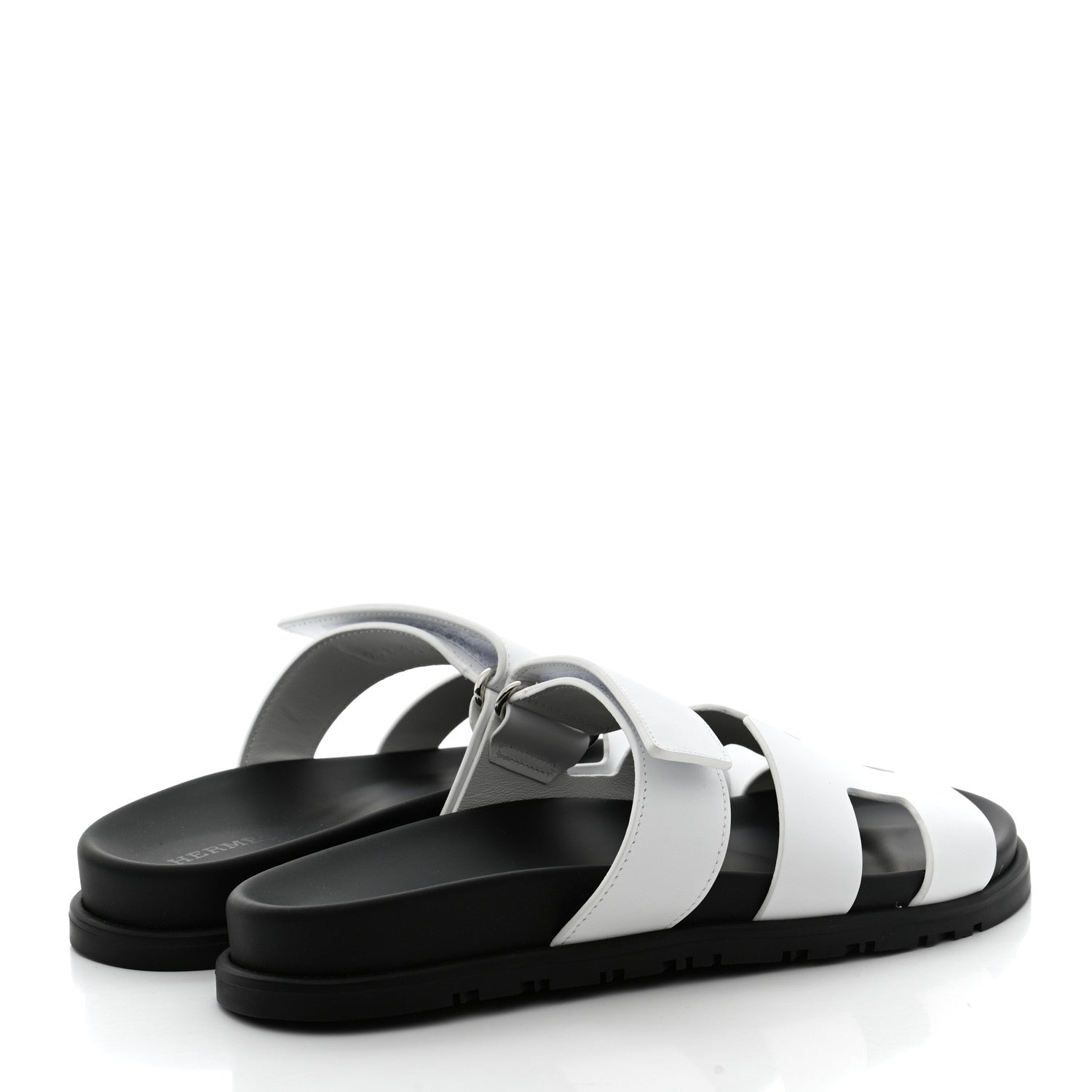 Hermes Calfskin Womens Chypre Sandals 37 White 4 of 9