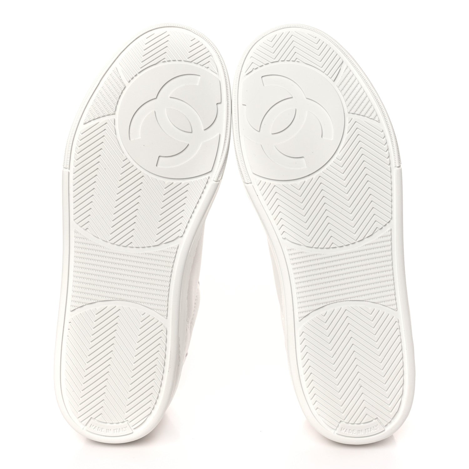 Chanel Calfskin Womens CC Logo Sneakers 37.5 White 5 of 8