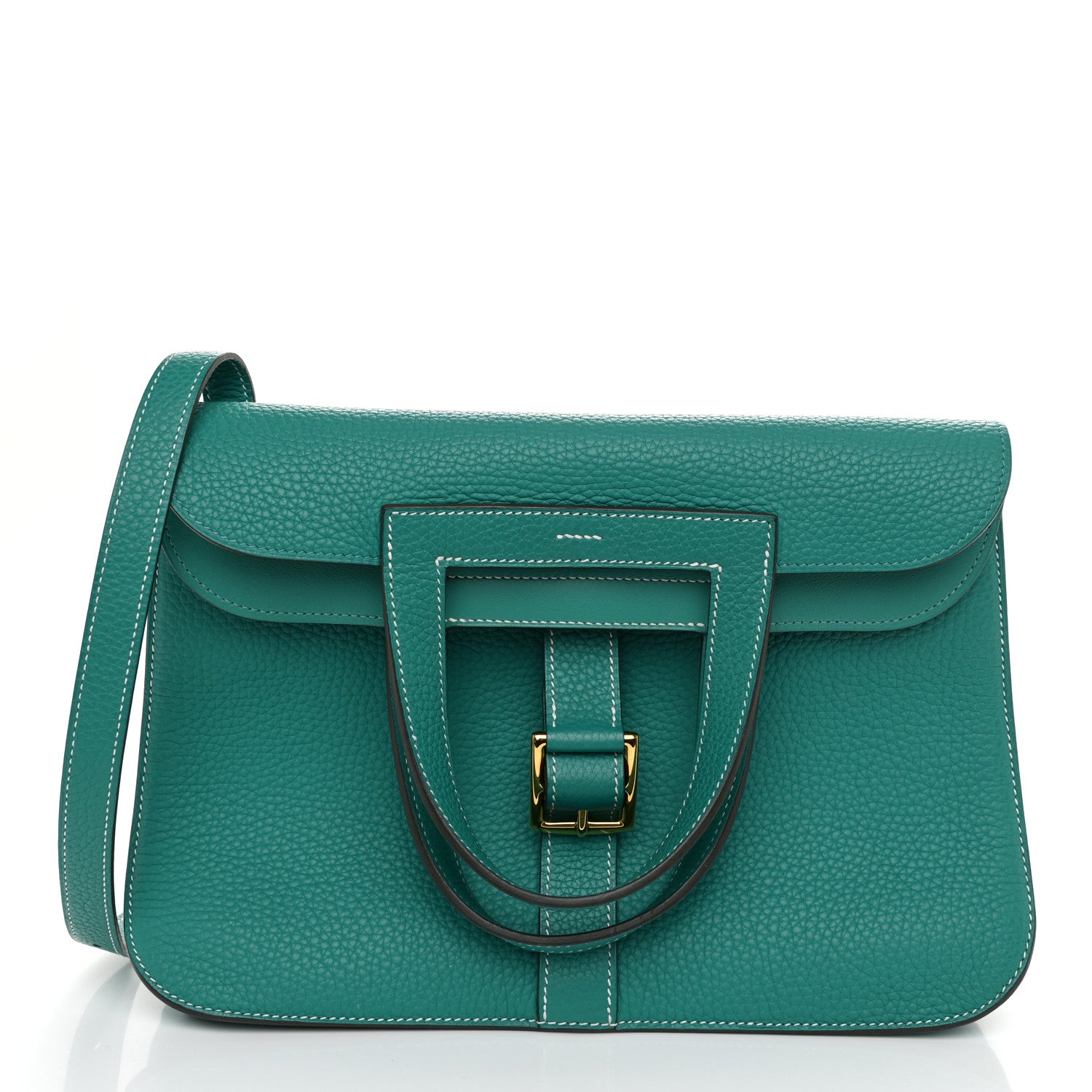 Hermes Taurillon Clemence Halzan 31 GM Vert Verone 1 of 10