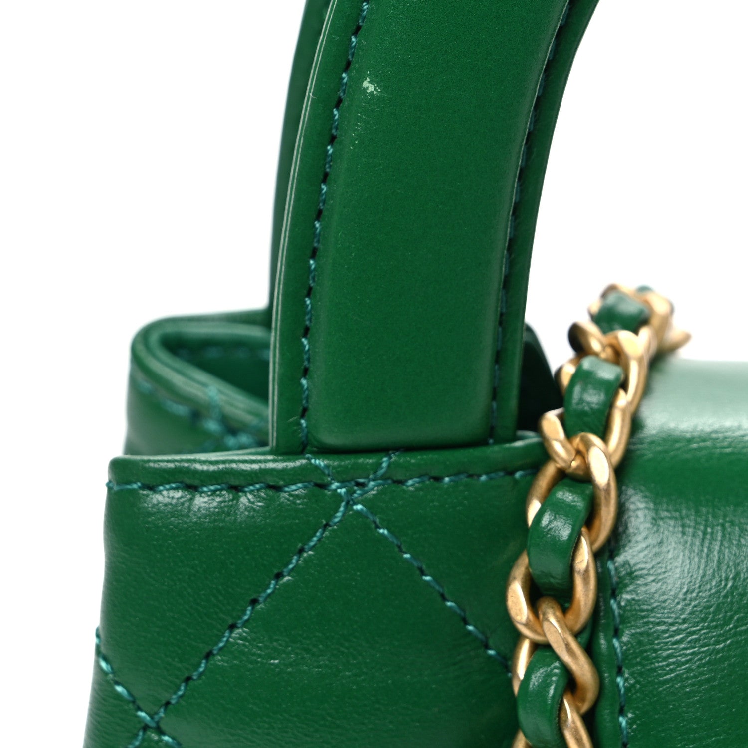 Chanel Shiny Aged Calfskin Quilted Nano Kelly Shopper Green 11 of 11