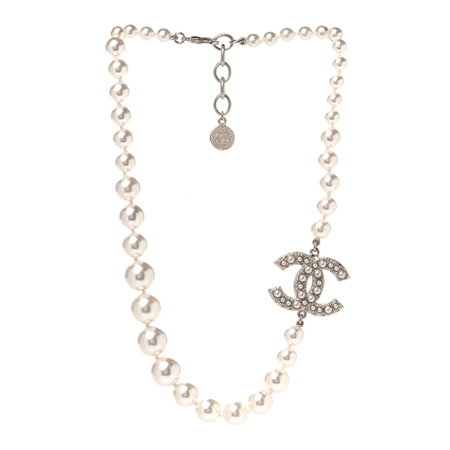 Pearl CC 100th Anniversary Necklace Light Gold