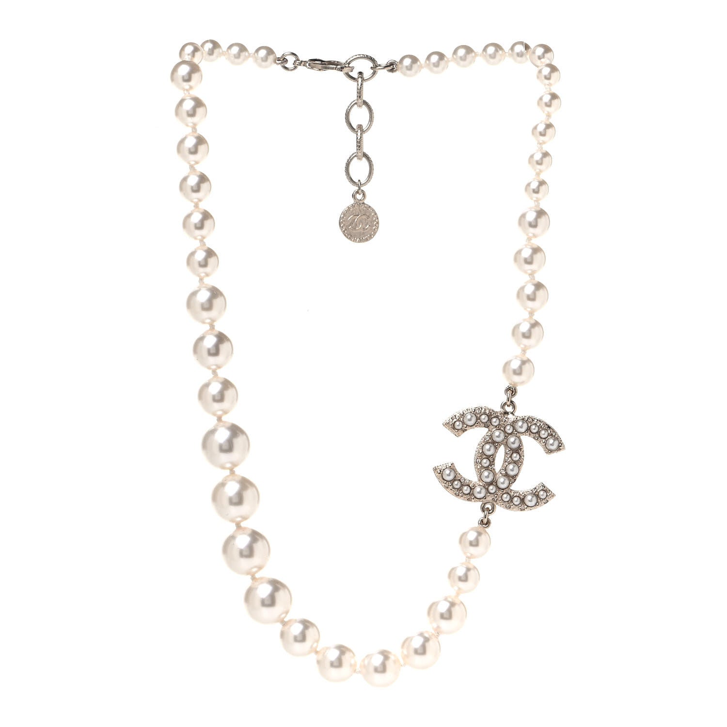 Chanel Pearl CC 100th Anniversary Necklace Light Gold 2 of 4