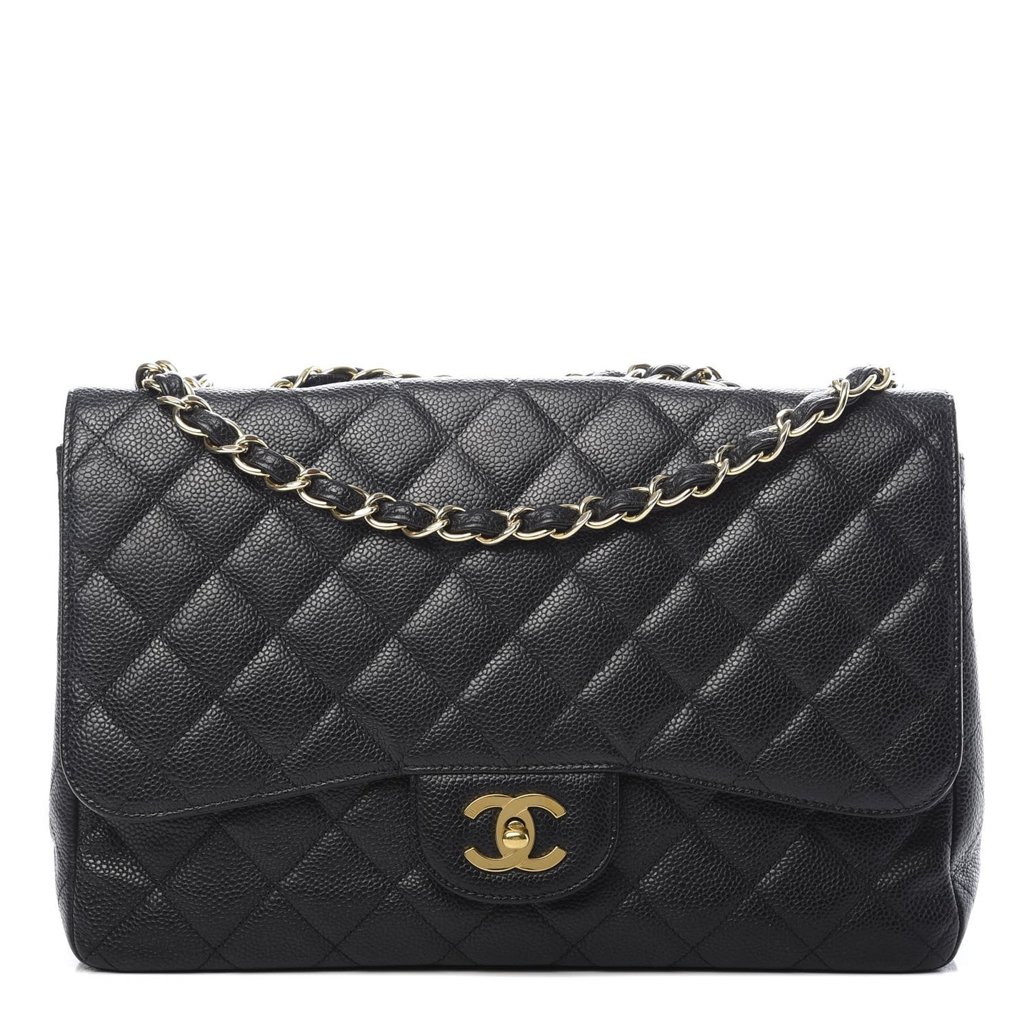 Caviar Quilted Jumbo Single Flap Black