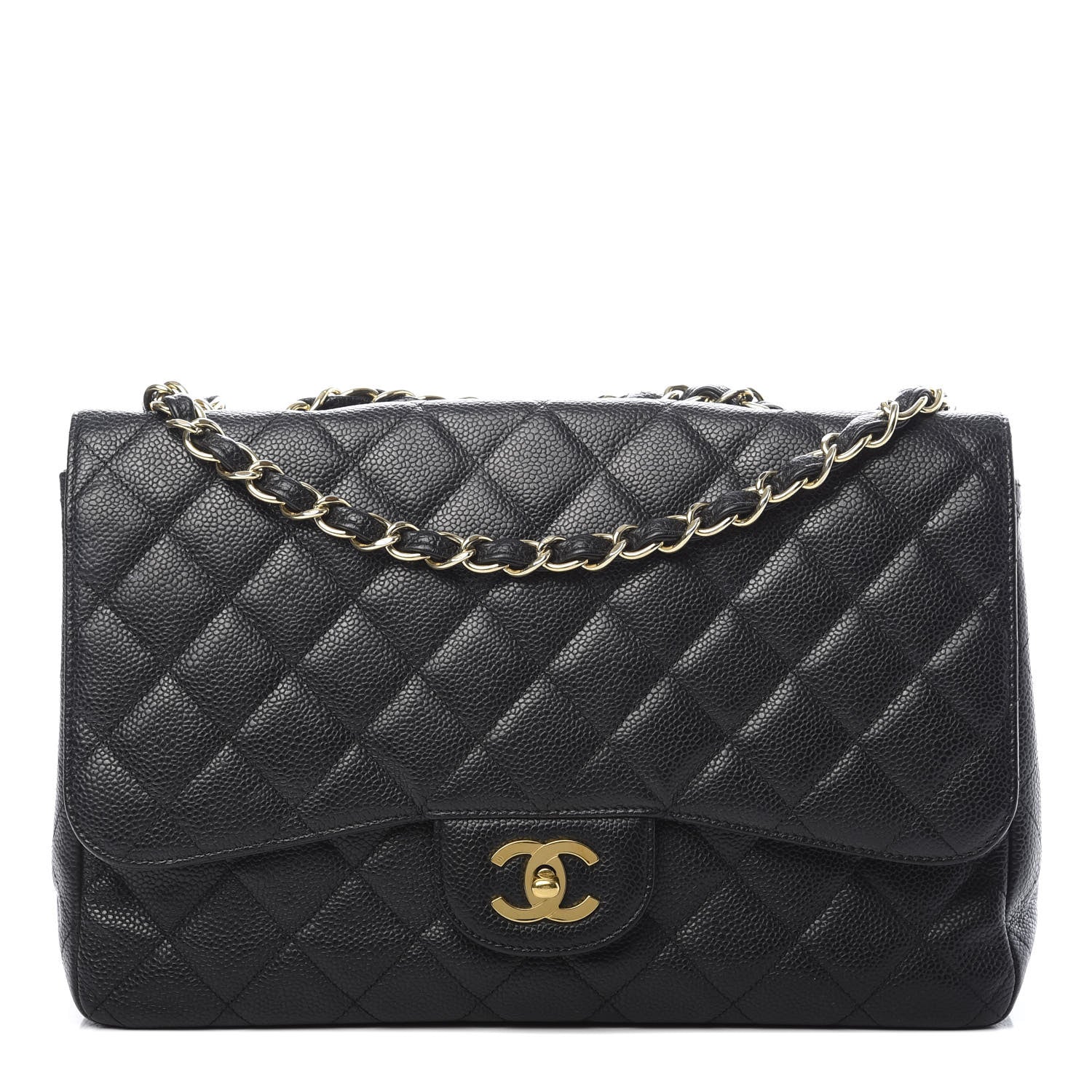 Chanel Caviar Quilted Jumbo Single Flap Black 1 of 11