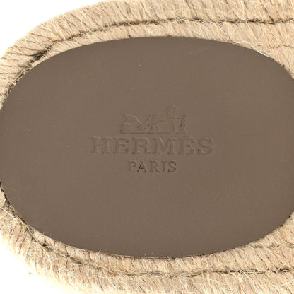 Hermes Suede Goatskin Mens Antigua Espadrille Sandals 43 Beige Sable 8 of 10