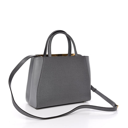 Fendi Vitello Elite Petite 2Jours Tote Grigio Grigio Chiaro 3 of 10