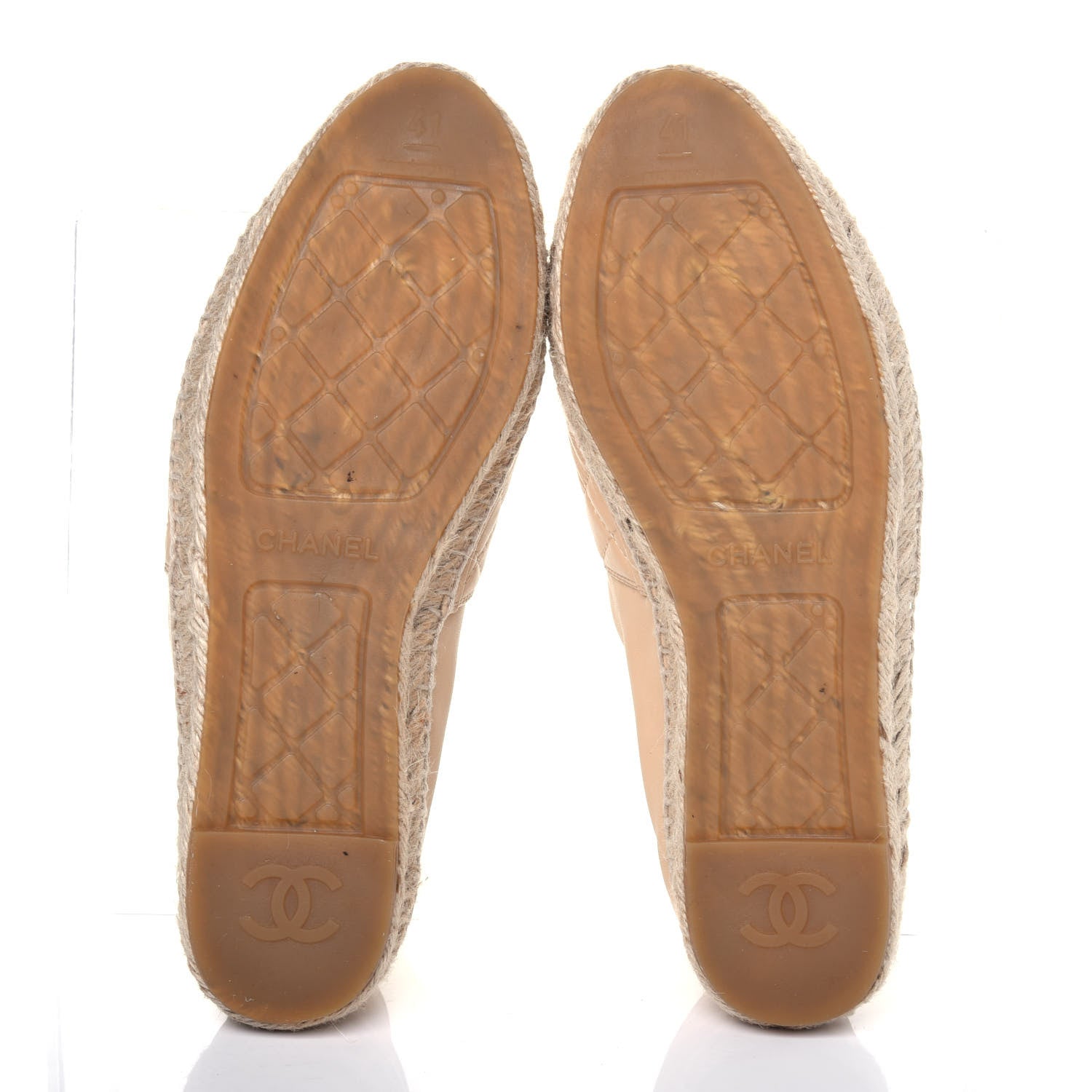 Chanel Lambskin Quilted CC Espadrilles 41 Beige 5 of 21