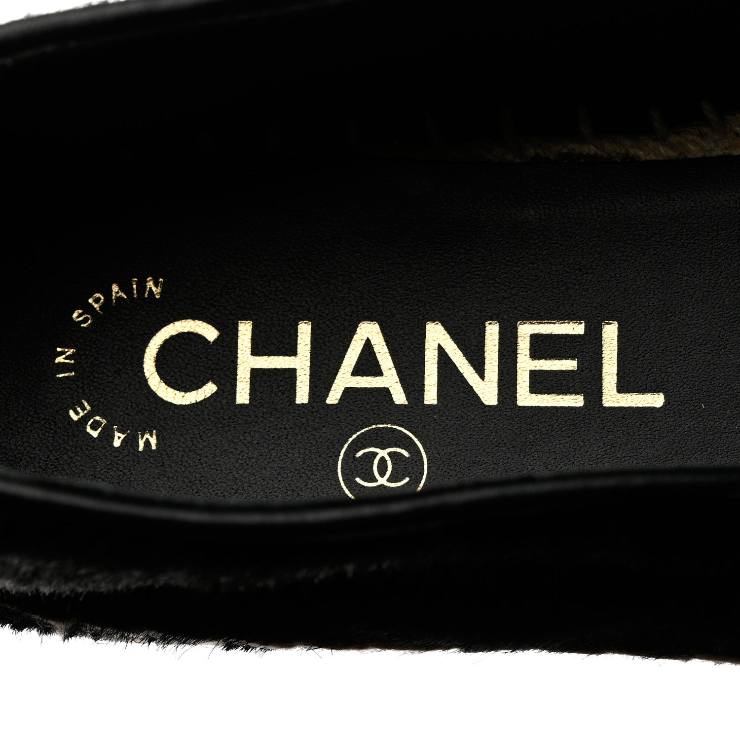 Chanel Calfskin Hair CC Espadrilles 35 Black 7 of 10