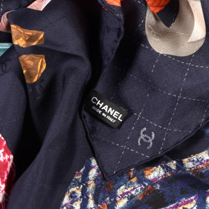 Chanel Silk CC Square Scarf Blue 6 of 7
