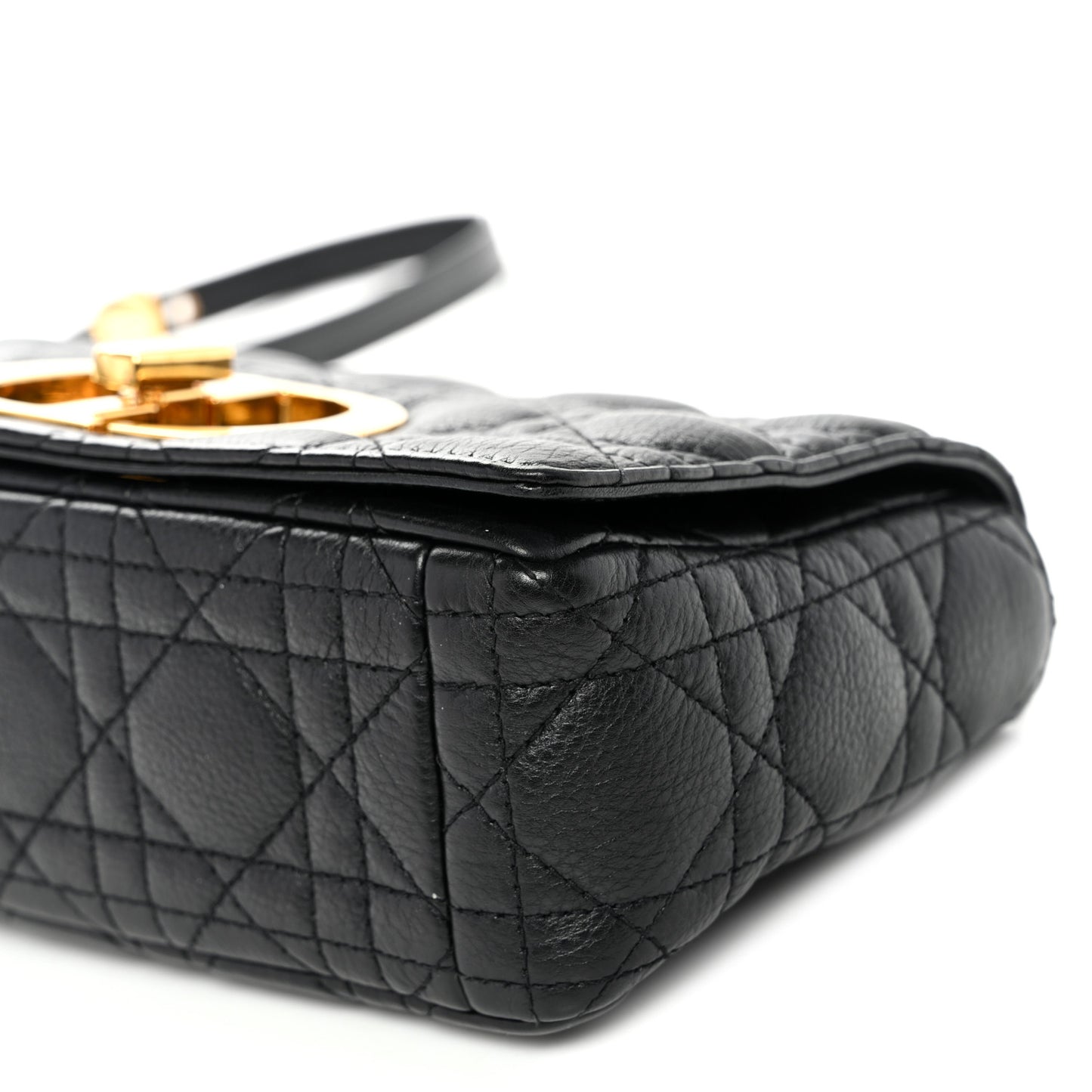 Calfskin Cannage Small Caro Bag Black