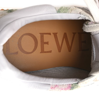 Loewe Suede Flow Runner Floral Sneakers 39 White Pink Multicolor 9 of 11