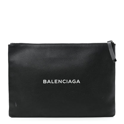 Balenciaga Calfskin Logo Everyday Second Bag Black White 1 of 7