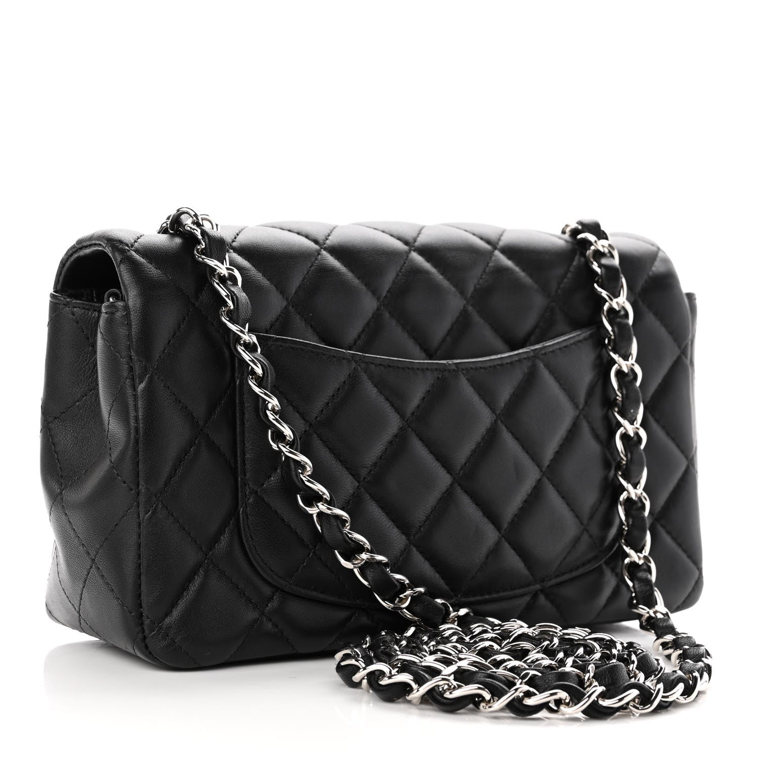 Chanel Lambskin Quilted Mini Rectangular Flap Black 3 of 10