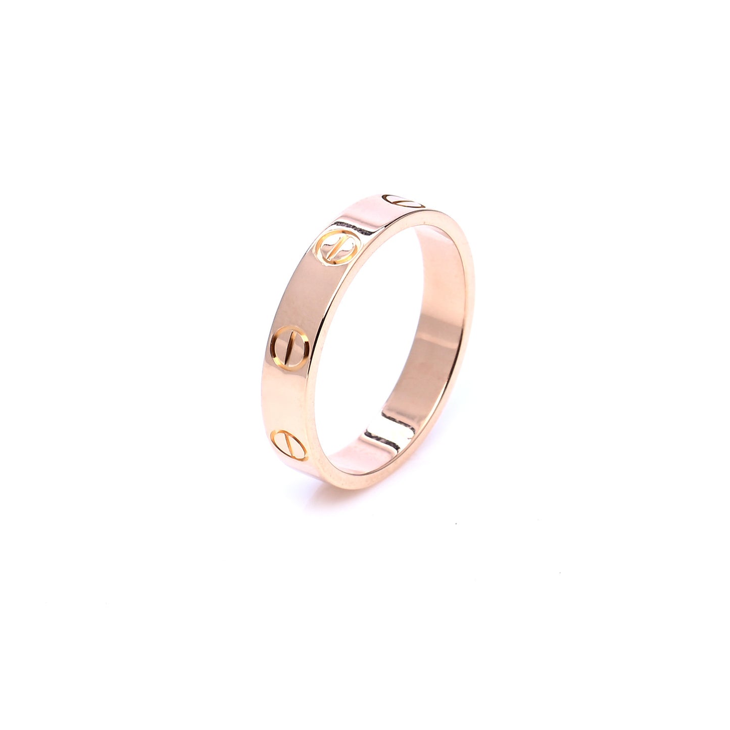 18K Pink Gold 3.5mm LOVE Wedding Band Ring 52 6