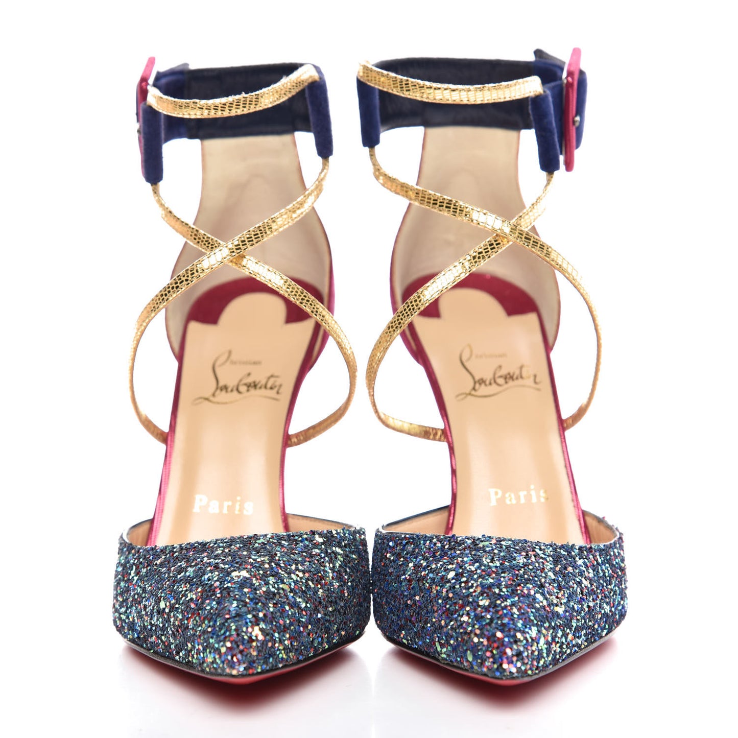 Veau Velours Glitter Dragonfly Suzanna 100 Pumps 37.5 China Blue