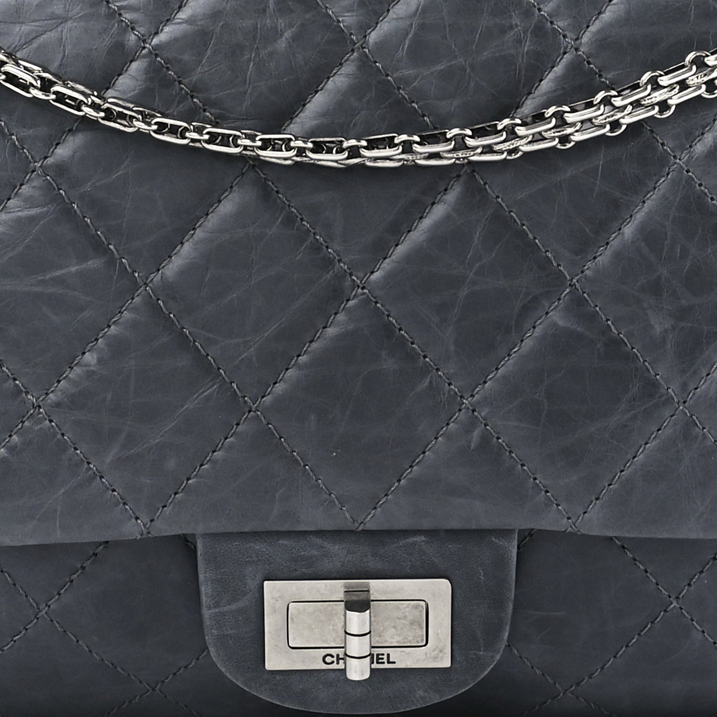 Aged Calfskin Quilted 50th Anniversary 2.55 Reissue 227 Flap Grey