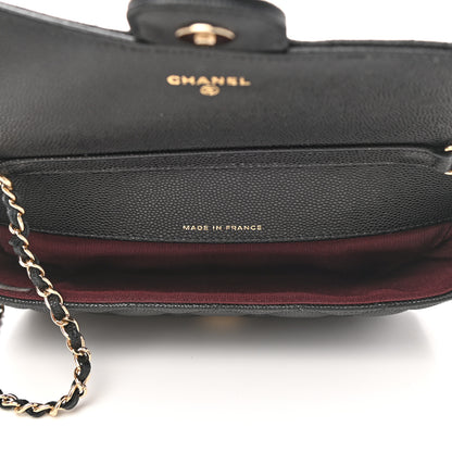 Chanel Caviar Quilted Glasses Case With Chain Black 6 of 12