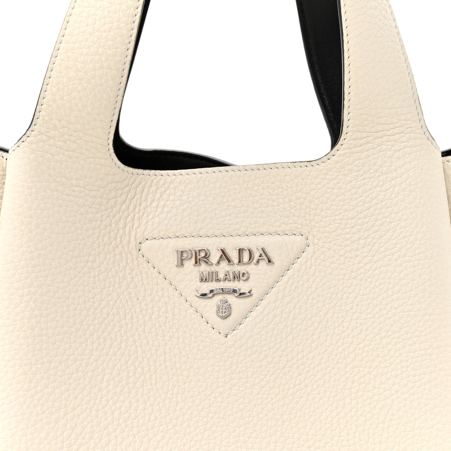 Vitello Daino Soft Medium Dynamique Tote White Black