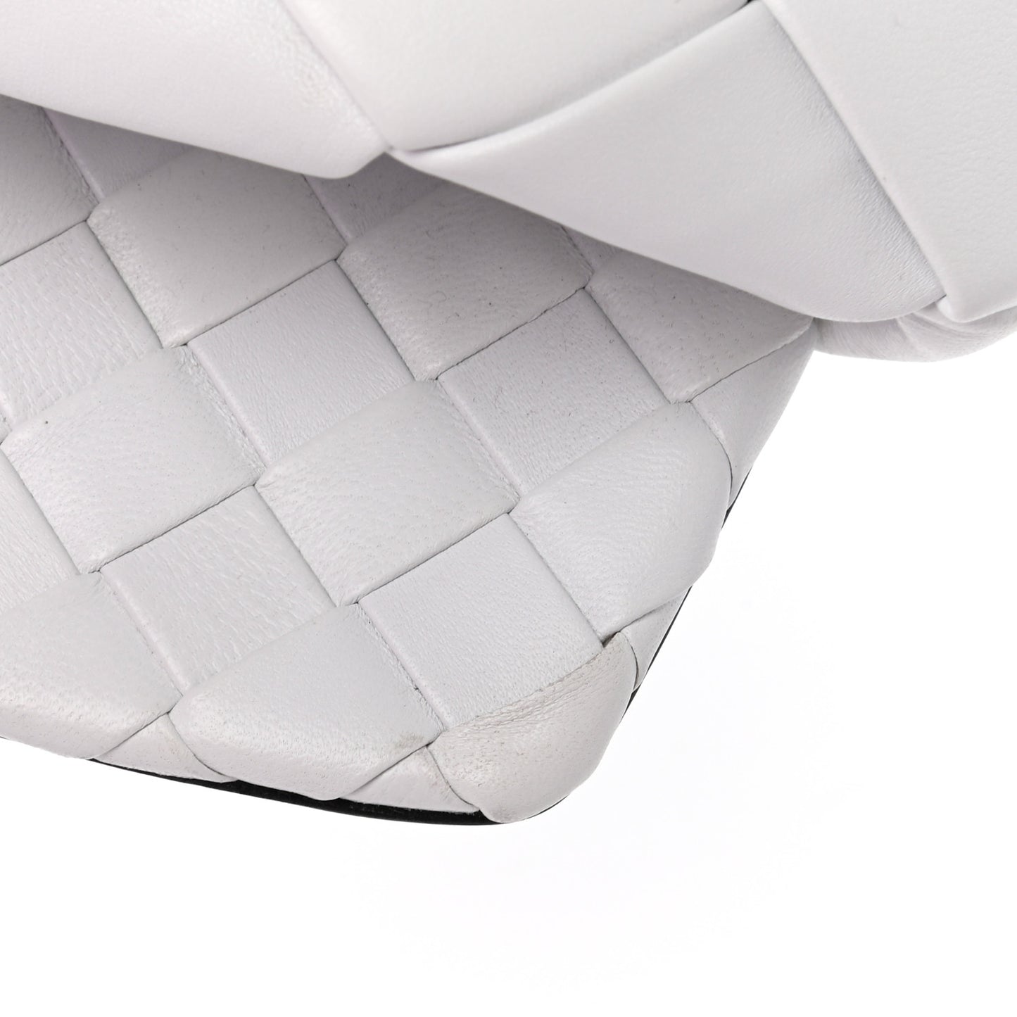 Nappa Maxi Intrecciato Lido Flat Sandals 38 Optic White