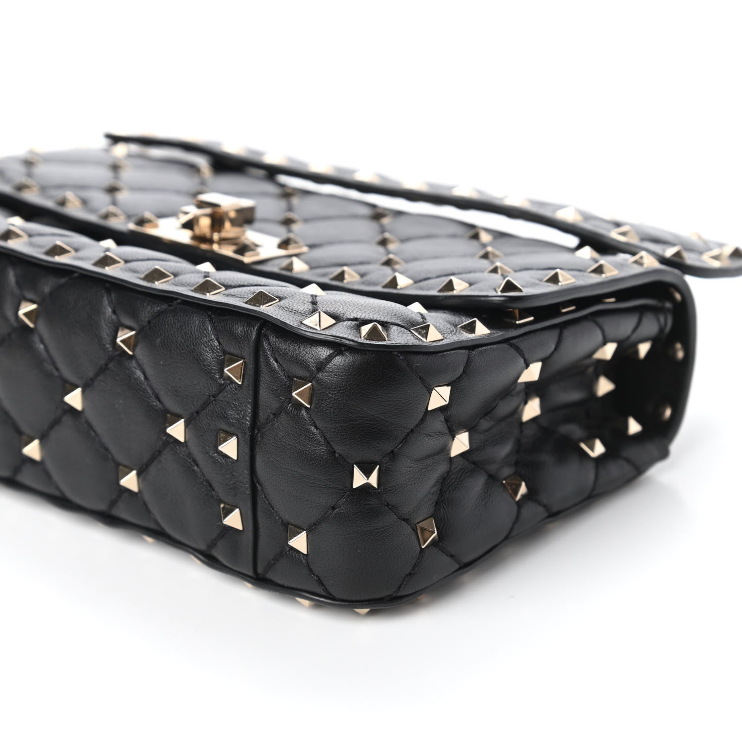 Valentino Garavani Lambskin Small Rockstud Spike Shoulder Bag Black 7 of 9
