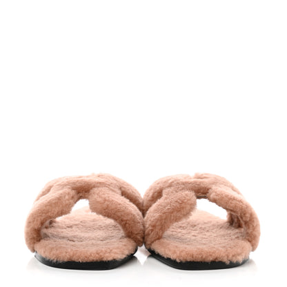 Hermes Woolskin Oran Sandals 38 Rose Aube 2 of 9