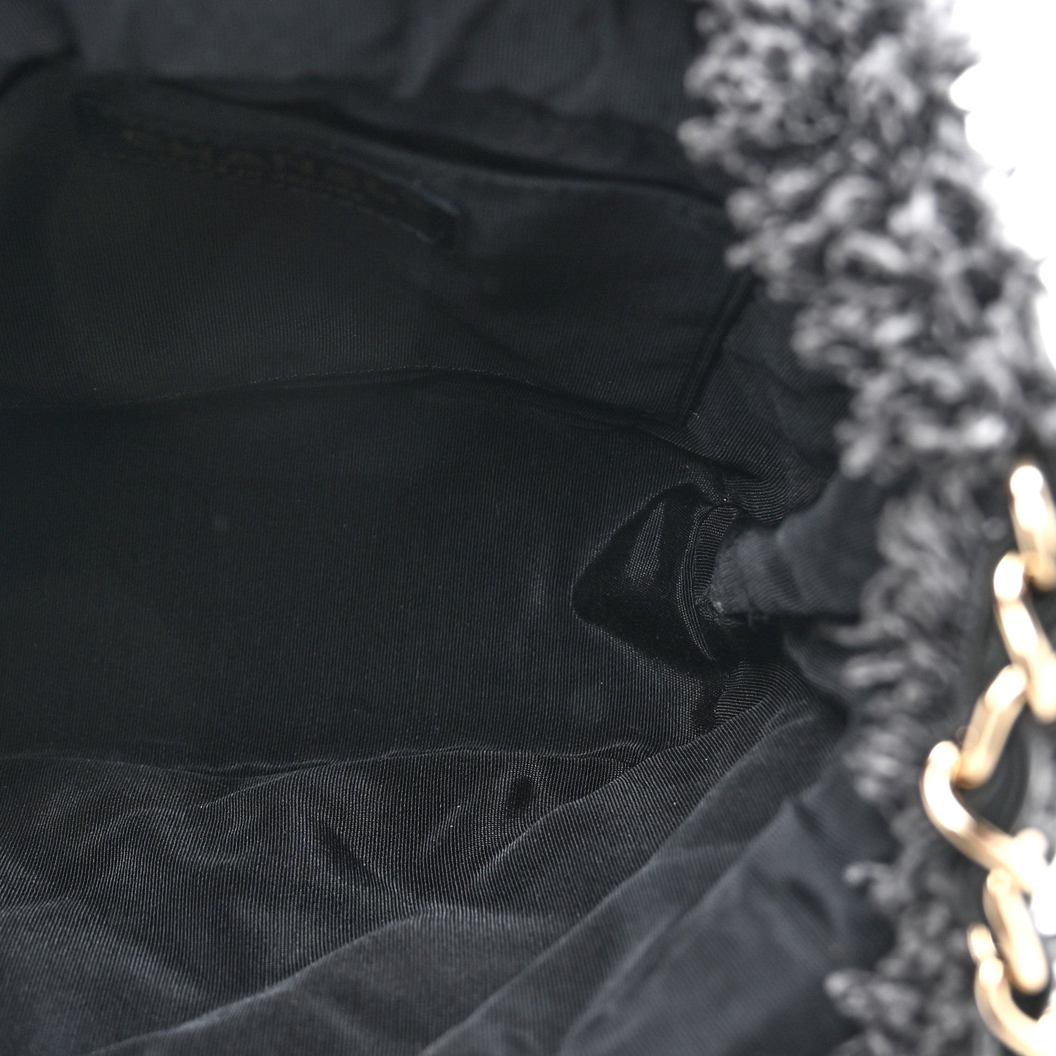 Chanel Denim Quilted Mood Small Bucket With Chain Black Multicolor 5 of 10