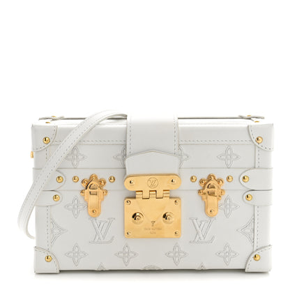 Louis Vuitton Calfskin Monogram Embroidered Petite Malle White 1 of 11