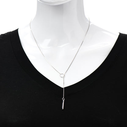 Gucci 18K White Gold 20mm Lariat Necklace 2 of 5