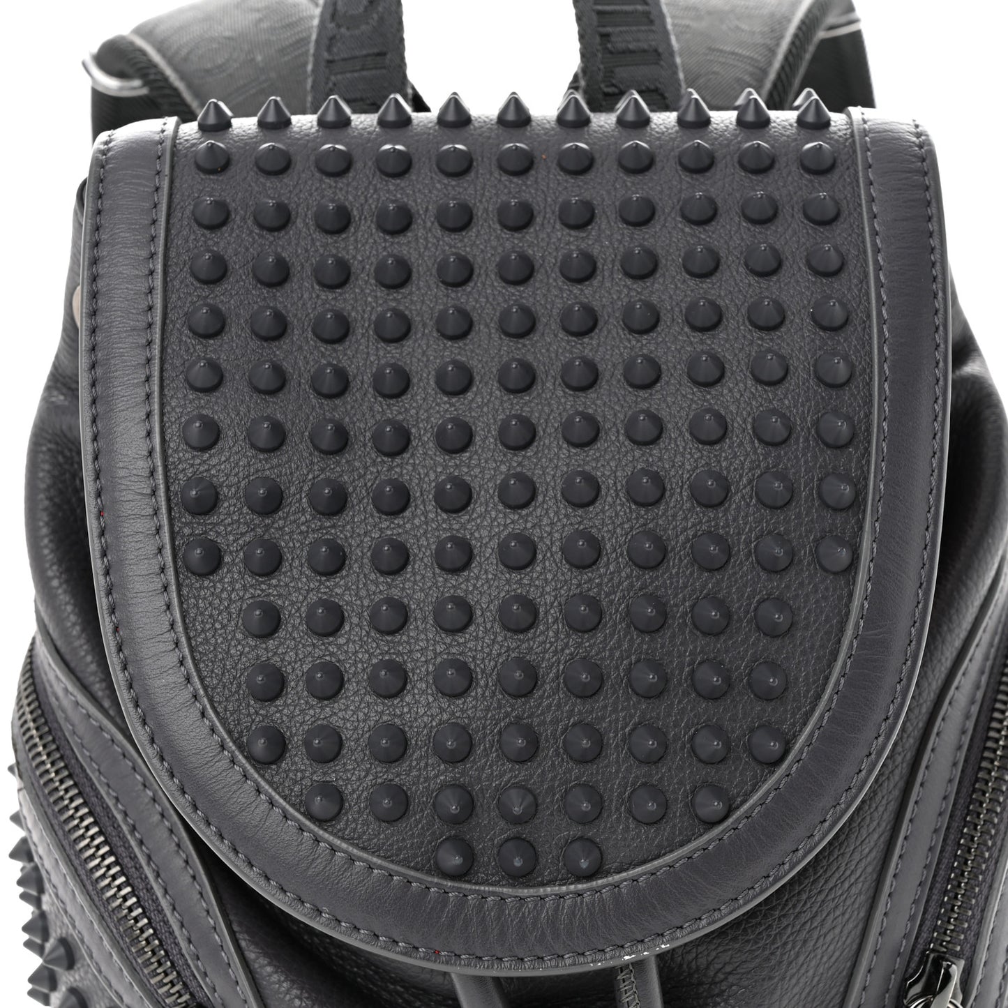 Calfskin Spiked Small Explorafunk Backpack Grey