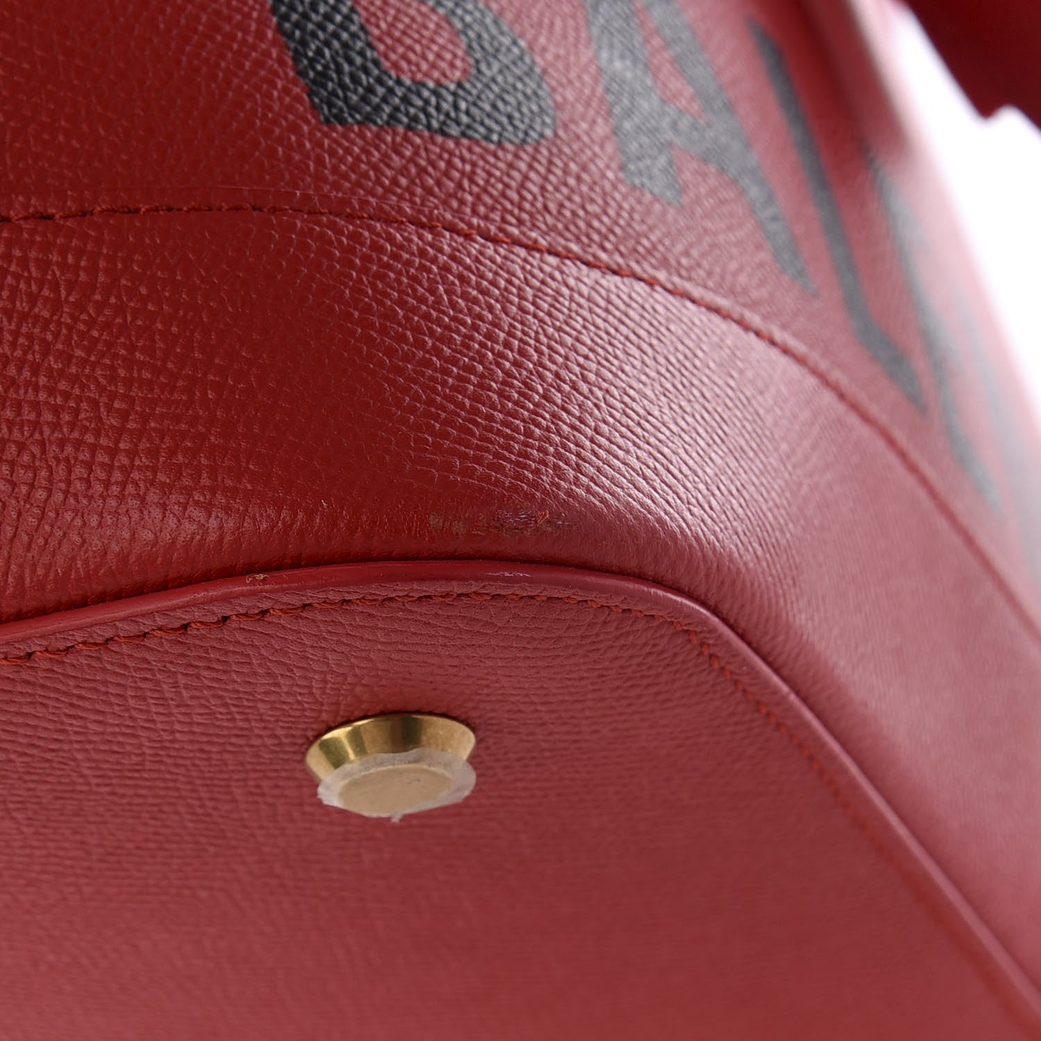Balenciaga Signature Grained Calfskin Logo M Ville Top Handle Bag Rouge Coquelicot Black 7 of 12
