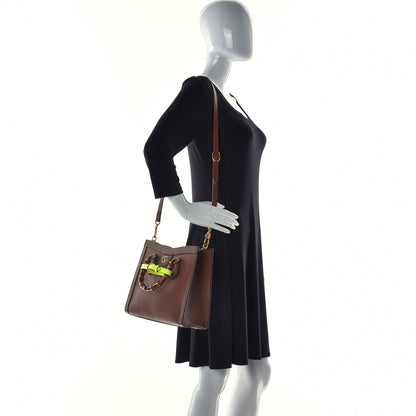 Gucci Calfskin Web Small Diana Tote Bag Cuir Yellow Fluo 2 of 9