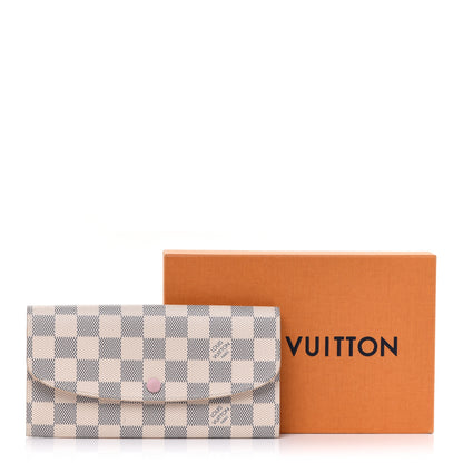 Louis Vuitton Damier Azur Emilie Wallet Rose Ballerine 7 of 7