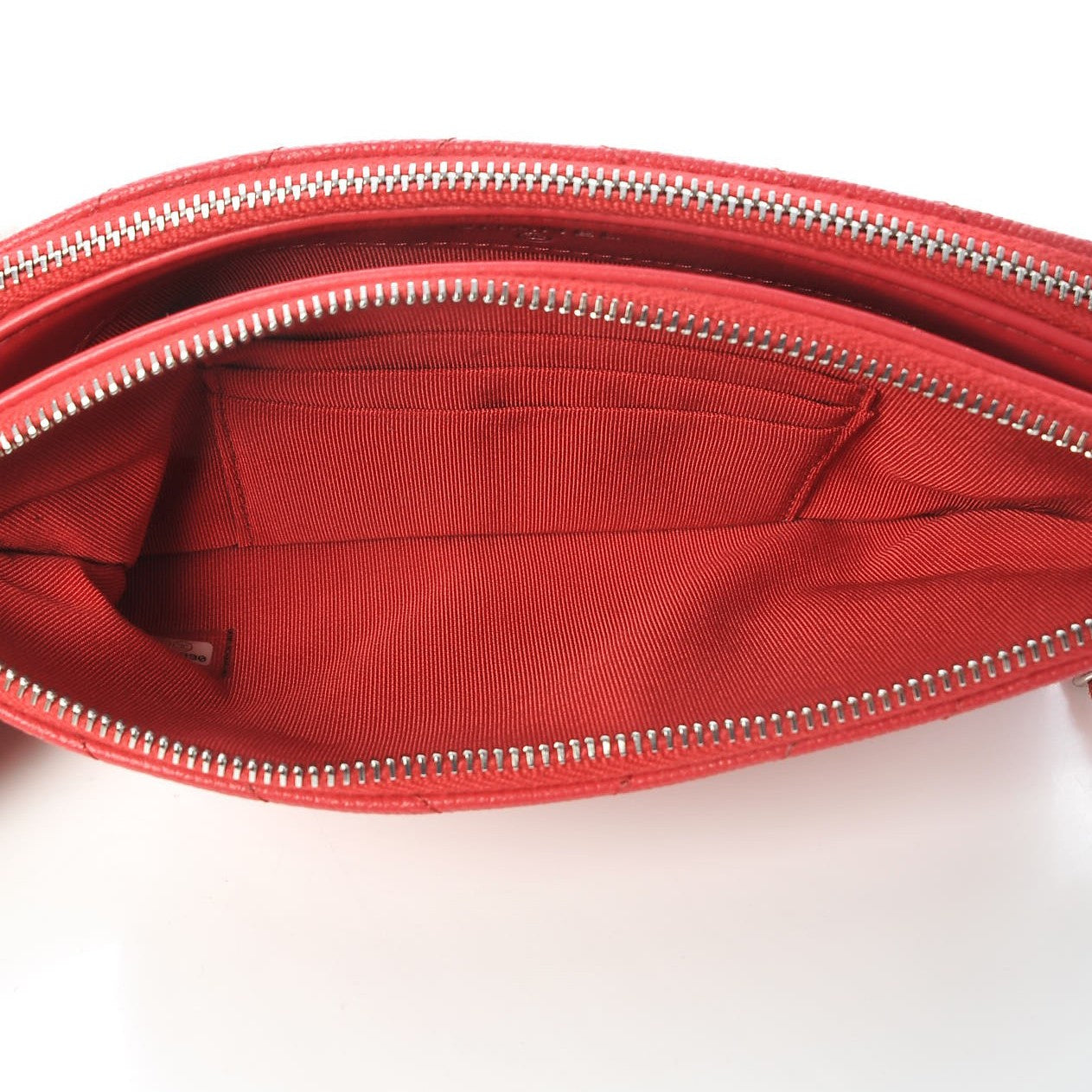 Chanel Caviar Chevron Quilted Small Clutch With Chain Light Red 6 of 11