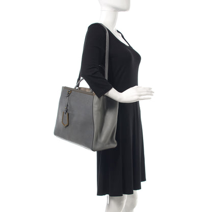 Fendi Vitello Elite Flamingo Regular 2Jours Tote Grigio Grigio Chiaro 2 of 16