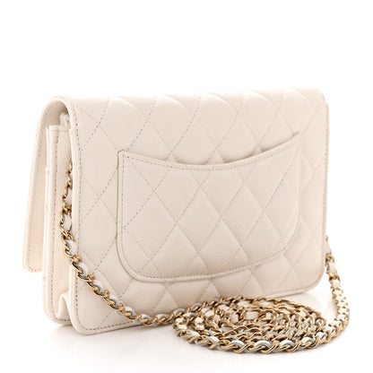Chanel Caviar Quilted Wallet on Chain WOC White 3 of 12
